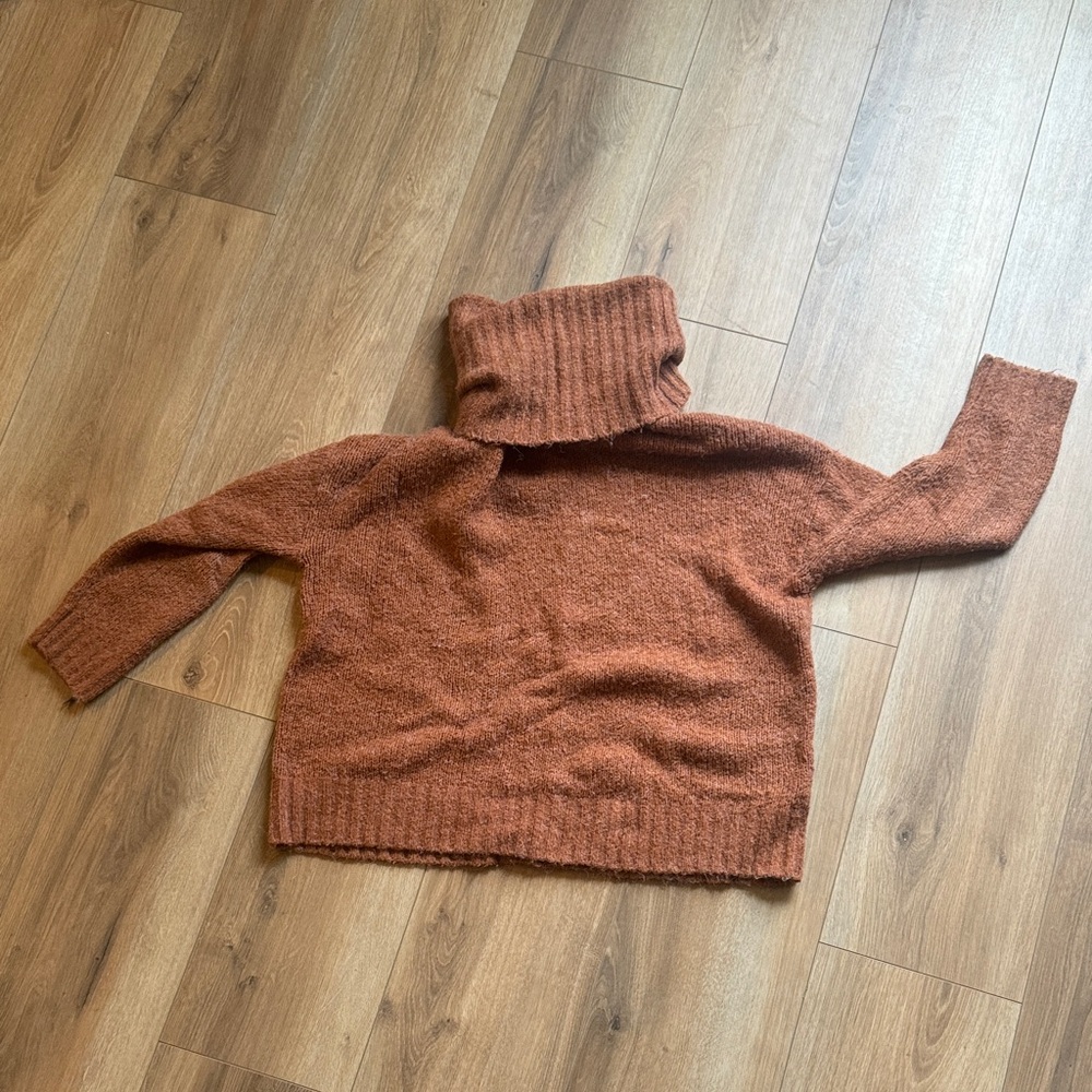 Dreamers Rust Cowl Neck Sweater